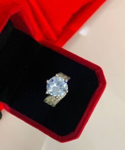 Zirconia Ice Ring  on Pure 925 sterling silver stone